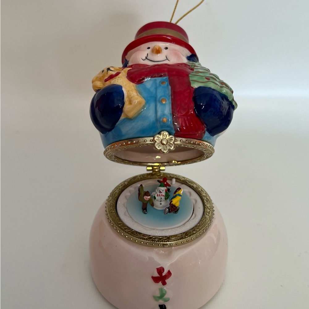 Festive Snowman Musical Ornament